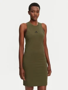 adidas Sukienka codzienna Future Icons Small Logo JE0201 Zielony Slim Fit - Sukienki - miniaturka - grafika 1