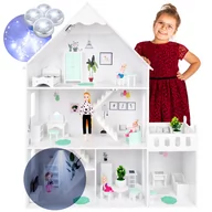 Domki dla lalek - Duży Drewniany Domek Dla Lalek Kinderplay Światło - miniaturka - grafika 1