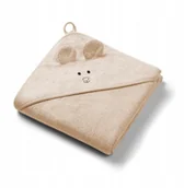 Okrycia kąpielowe dla dzieci - Monroe BABY ONO 1553/06 OKRYCIE BAMBUSOWE Z KAPTURKIEM 100X100 CIEMNY BEŻ - miniaturka - grafika 1