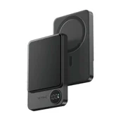 Powerbanki - Power Bank V-TAC 10000mAh Szary Magnetyczny 9mm Aluminium, Lightning, LCD, SZYBKI 20W V-TAC VT-100011-SG - miniaturka - grafika 1