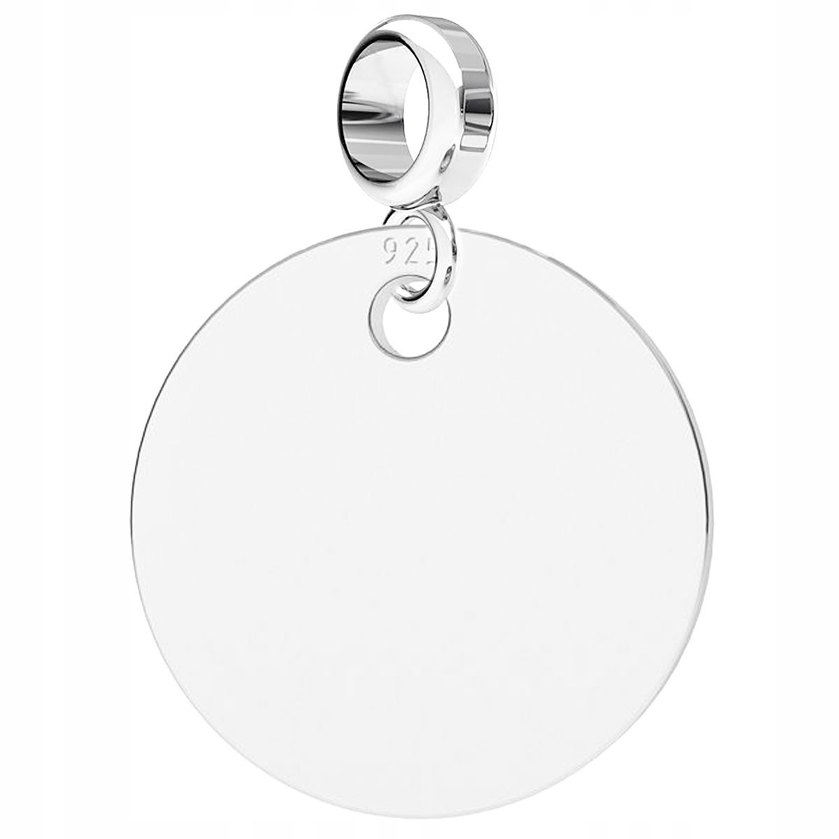 Charms Srebrny Okrągła Wisząca Blaszka Koło Kółko Kółeczko Okrąg SREBRO 925
