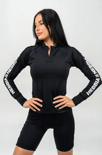 Koszulka damska Nebbia  Long Sleeve Zipper Top WINNER black M - Koszulki sportowe damskie - miniaturka - grafika 1