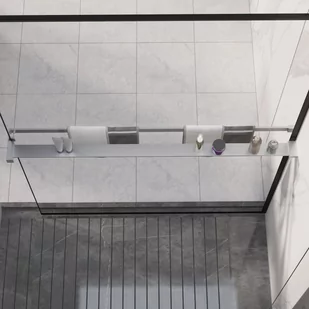 vidaXL Półka ścienna do prysznica typu walk-in, chromowa, 115 cm - Akcesoria łazienkowe - miniaturka - grafika 1