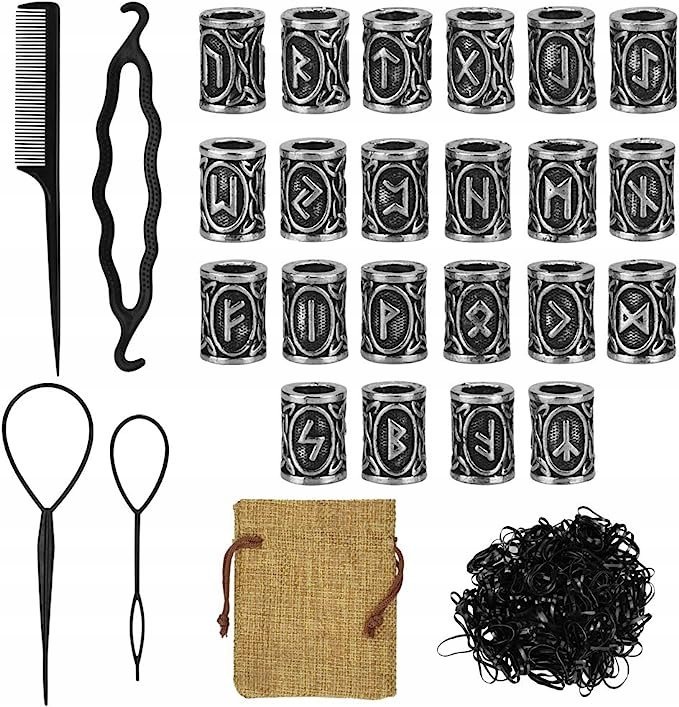 Zestaw gumek metalowy element (hair cuff) srebrny 24 szt.
