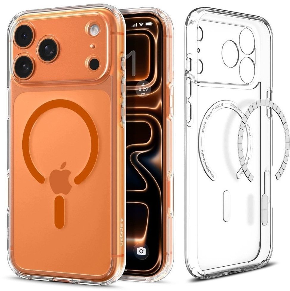 Spigen Etui Ultra Hybrid MagSafe do Apple iPhone 17 Pro / 18 Pro Clear/orange SPN17578