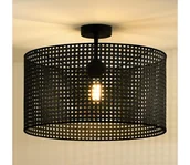 Lampy sufitowe - Duolla - Żyrandol natynkowy ROLLER RATTAN 1xE27/15W/230V śr. 45 cm czarny - miniaturka - grafika 1