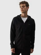 Bluzy męskie - Bluza polarowa dla mężczyzny 4F 4FWMM00TFLEM290-20S Czarny - miniaturka - grafika 1