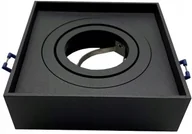 Oprawy, klosze i abażury - Oprawa Sufitowa Czarna GU10 Ruchoma Kwadrat Wpuszczana Aluminiowa Led - miniaturka - grafika 1