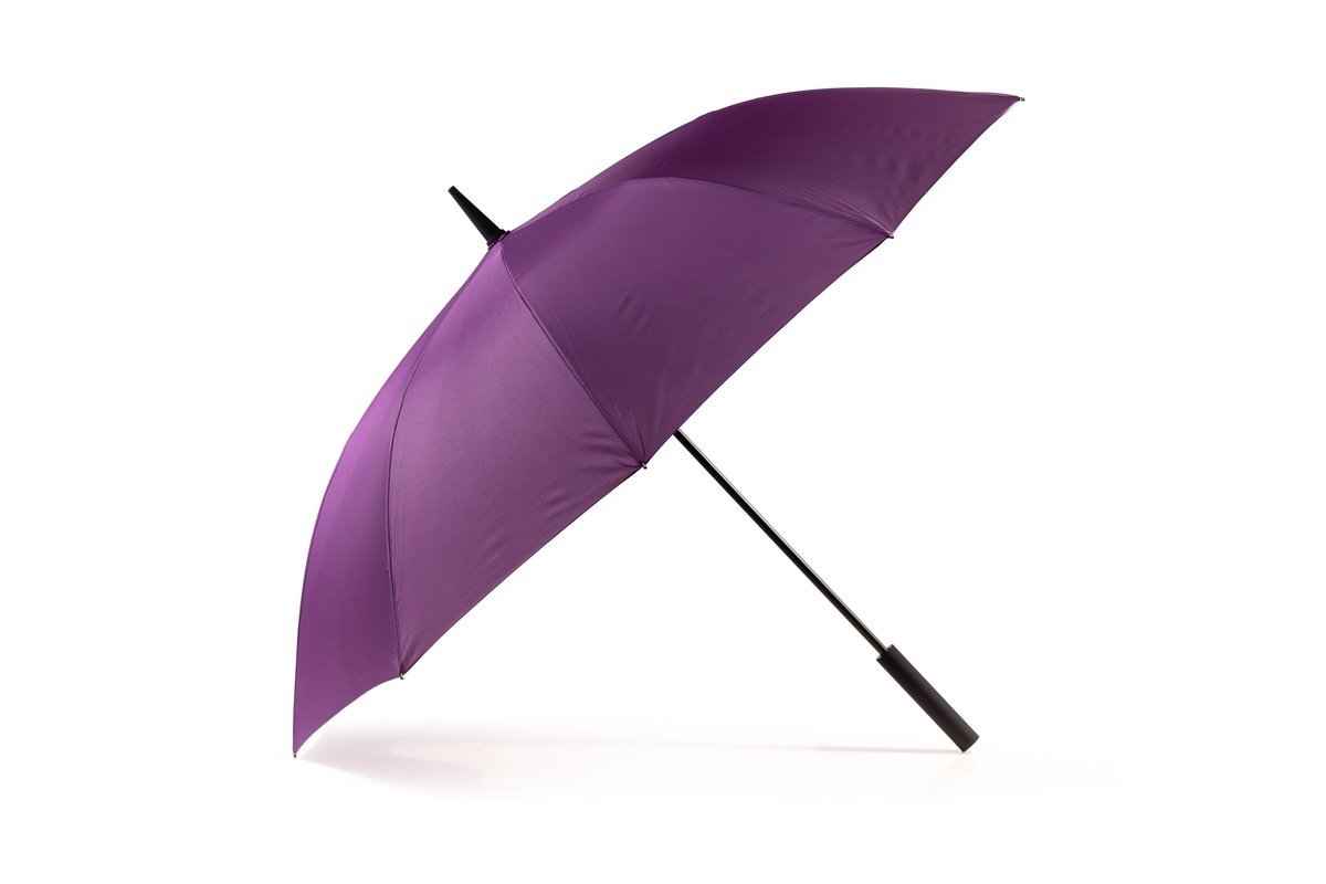 Parasol typu laska 10-szprychowy z gumowaną rączką Soft Touch fioletowy