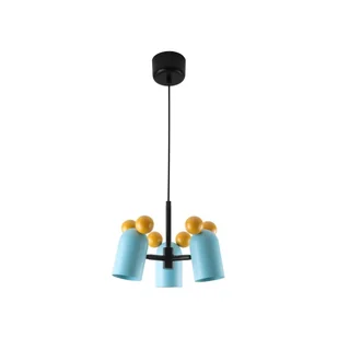 Jasnoniebieska lampa wisząca z metalowym kloszem Mouse II – GTV - Lampy sufitowe - miniaturka - grafika 1
