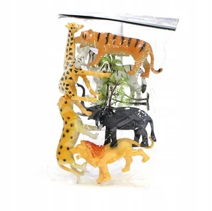 FIGURKI ZWIERZĘTA DZIKIE ZOO SAFARI ZESTAW LEW ŻYRAFA SŁOŃ ZEBRA - Figurki dla dzieci - miniaturka - grafika 1