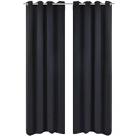 Zasłony - Czarne zasłony zaciemniające z metalowymi otworami x2 135 x 245 cm - miniaturka - grafika 1