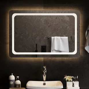 vidaXL Lustro łazienkowe z LED, 90x60 cm - Lustra - miniaturka - grafika 1