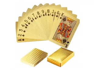 Karty do gry złote gold plastikowe talia 54 - Inne gry towarzyskie - miniaturka - grafika 1