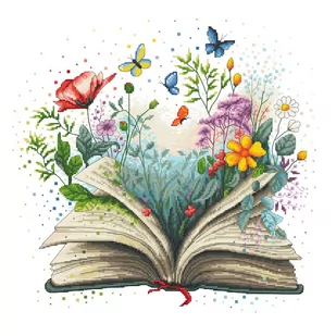 Haft krzyżykowy - Zestaw do haftu - Kwiatowa księga - Pasmanteria - miniaturka - grafika 1