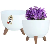 Donice - Misa na kwiaty z nóżkami biała Luri 29 cm, 2 szt. - miniaturka - grafika 1