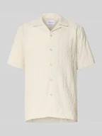 Koszule męskie - Koszula o kroju regular fit z mieszanki wiskozy z krótkim rękawem i fakturowanym wzorem - miniaturka - grafika 1