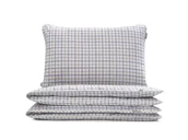 Pościel - pościel fioletowa kratka 160x200 cm + 2x 80x70 cm - MUMLA - miniaturka - grafika 1