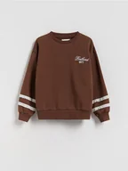 Bluzy dla dziewczynek - Reserved - Bluza z haftem - ciemnobrązowy - miniaturka - grafika 1