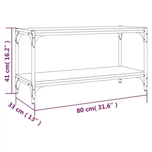 Lumarko Szafka pod TV, czarna 80x33x41 cm materiał drewnopochodny/ stal - Szafki RTV - miniaturka - grafika 10