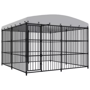 vidaXL Kojec dla psa z zadaszeniem 300 x 300 x 210 cm 170895 - Budy dla psów - miniaturka - grafika 1