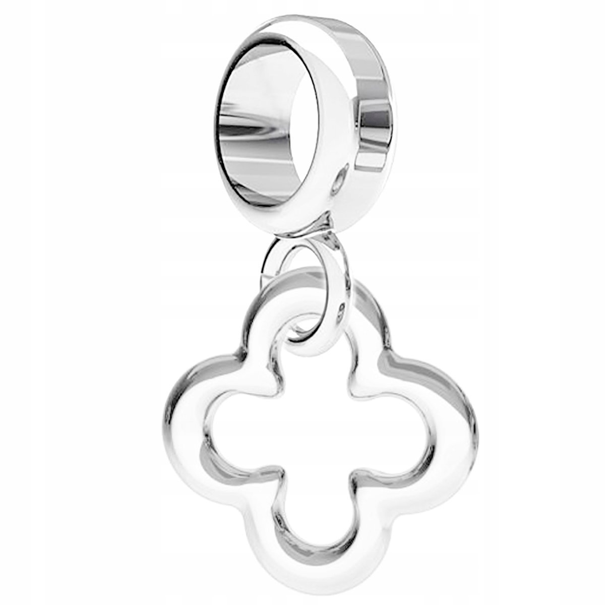 Charms Srebrny z Kwiatkiem Koniczyny Kwiat Koniczynka Koniczyna SREBRO 925