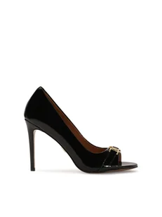 Luksusowe czarne czółenka peep toe - Czółenka Luksusowe czarne czółenka peep toe - Czółenka - miniaturka - grafika 1