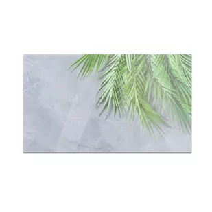 Szklana deska kuchenna HOMEPRINT Liście na szarym tle 60x52 cm - Deski do krojenia - miniaturka - grafika 1