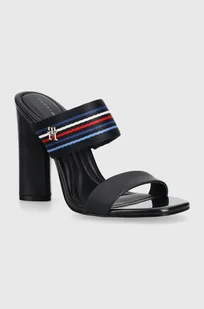 Tommy Hilfiger klapki damskie kolor granatowy na słupku FW0FW07921 - Klapki i japonki damskie - miniaturka - grafika 1