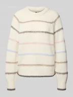 Swetry damskie - Sweter z dzianiny o kroju regular fit z raglanowymi rękawami model ‘NELIA’ - miniaturka - grafika 1