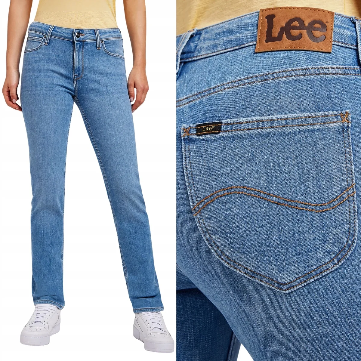 Lee Elly Slim dopasowane proste damskie spodnie jeansowe W26 L33