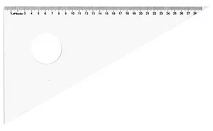 Leniar Ekierka z podcięciem plexi 60/25cm 10043 - Linijki, ekierki - miniaturka - grafika 1