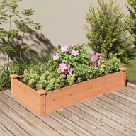 Pozostałe narzędzia ogrodowe - vidaXL Podwyższona rabata z wyściółką, brązowa, 120x60x25 cm, jodła - miniaturka - grafika 1