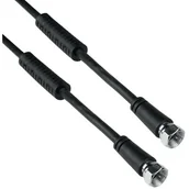 Kable - Przewód antenowy wtyk F/ wtyk F czarny 3m - miniaturka - grafika 1