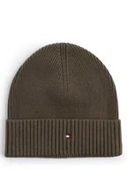 Czapki męskie - Tommy Hilfiger Czapka męska z dodatkiem kaszmiru Mężczyźni Bawełna zielony jednolity, ONE SIZE - miniaturka - grafika 1