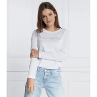 Bluzki damskie - Armani Exchange Bluzka | Regular Fit - miniaturka - grafika 1