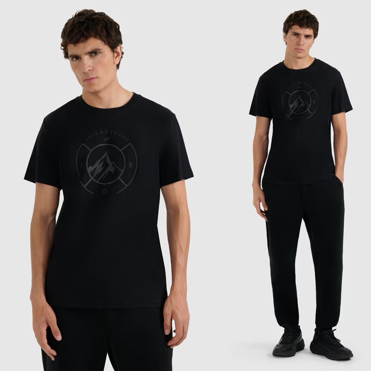 Koszulka Męska 4F T-shirt Z Nadrukiem Regular Czarna 4FWAW25TTSHM3138 Czarny 3XL