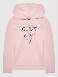 Bluzy dla dziewczynek - Guess Bluza J83Q14 KAUG0 Różowy Regular Fit - grafika 1