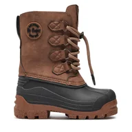 Buty dla chłopców - Śniegowce Lee Cooper LCJ-24-44-2842K Brązowy - miniaturka - grafika 1