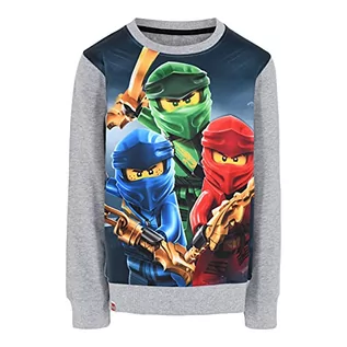 Bluzy dla chłopców - LEGO Bluza chłopięca Ninjago, szary melanż, 104 - grafika 1