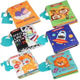 Sensoryczna Książeczka Gryzak Szumiący Zestaw 6Szt U844 - Gryzaki dla dzieci - miniaturka - grafika 1