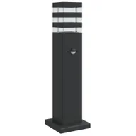 Lampy ogrodowe - vidaXL Zewnętrzna lampa stojąca z czujnikiem, czarna, 50 cm, aluminium - miniaturka - grafika 1