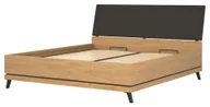 Łóżka - ŁÓŻKO Ate At15 180X200 Dąb Kamienny / Czarny Z Pojemnikiem - miniaturka - grafika 1