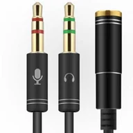 Kable - Rozdzielacz Słuchawkowy Kabel Audio 3,5 mm mini jack (żeński) - 2x 3,5 mm mini jack (męski) 30cm - miniaturka - grafika 1