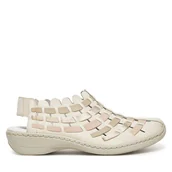 Półbuty damskie - Sandały Rieker 413V8-60 Beżowy - miniaturka - grafika 1