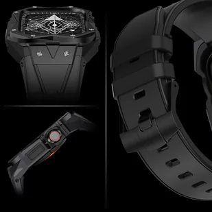Kingxbar CYF140 2w1 pancerne etui Apple Watch 8, 7 (45 mm) ze stali nierdzewnej z paskiem złote - Akcesoria do smartwatchy - miniaturka - grafika 4