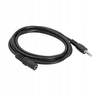 Kable USB - Przedłużka audio AUX jack 3.5mm męski - 3.5mm żeński kabel 3 metry czarny Przewód mini jack - miniaturka - grafika 1