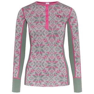 Damska koszulka Kari Traa Else Long Sleeve Baselayer Rozmiar: S / Kolor: szary/różówy - Koszulki sportowe damskie - miniaturka - grafika 1