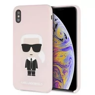 Etui i futerały do telefonów - Karl Lagerfeld Silicone Iconic - Etui iPhone Xs Max (jasnoróżowy) - miniaturka - grafika 1