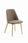 Krzesła - Flavio 1 krzesło tapicerowane beżowe nogi buk naturalny - miniaturka - grafika 1